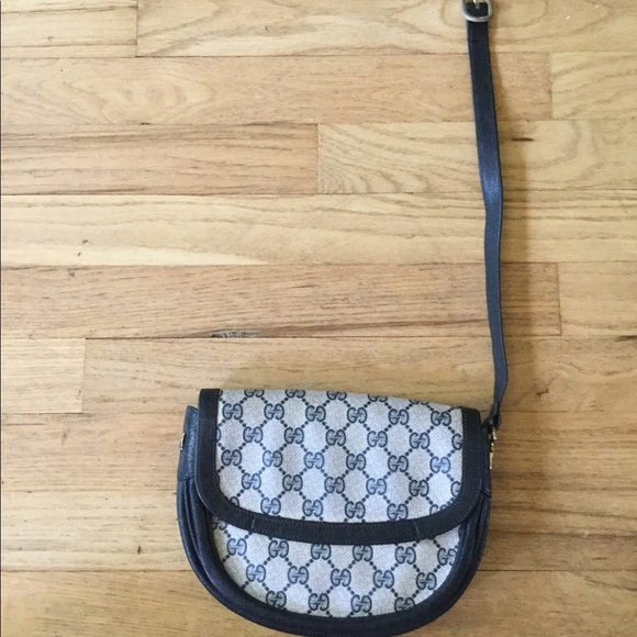 Final Sale! GUCCI VINTAGE MONOGRAM FOLD-OVER HOBO WRISTLET CLUTCH MINI PURSE - Picture 11 of 15